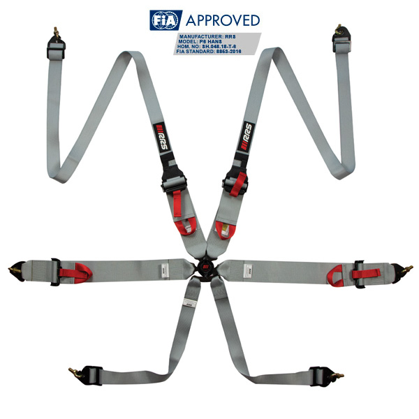 RRS FIA 3" 2" R6 HANS® 2.8KG GREY HARNESS - 2