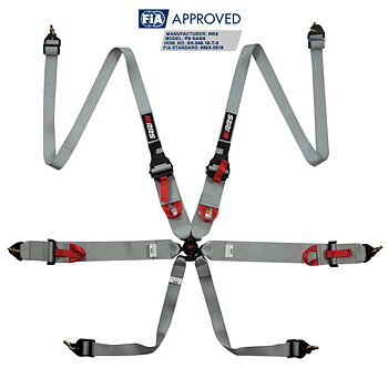 RRS FIA 3" 2" R6 HANS® 2.8KG GREY HARNESS