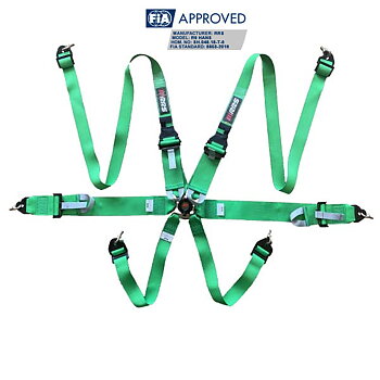 RRS FIA 3" 2" R6 HANS® 2.8KG GREEN HARNESS