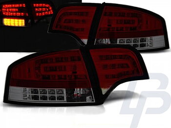 LED TAILLIGHTS AUDI A4 B7 11.04-03.08 SEDAN RED SMOKE LED
