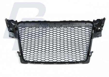 GRILLS AUDI A4 B8 08-11 GLOSSY BLACK RS-STYLE - 5