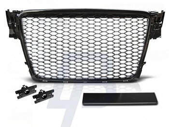 GRILLS AUDI A4 B8 08-11 GLOSSY BLACK RS-STYLE