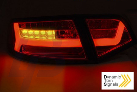 LED TAILLIGHTS AUDI A6 08-11 SEDAN BLACK SMOKE LED BAR SEQ - 4