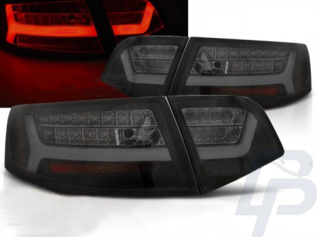 LED TAILLIGHTS AUDI A6 08-11 SEDAN BLACK SMOKE LED BAR SEQ