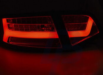 LED TAILLIGHTS AUDI A6 08-11 SEDAN BLACK SMOKE LED BAR SEQ