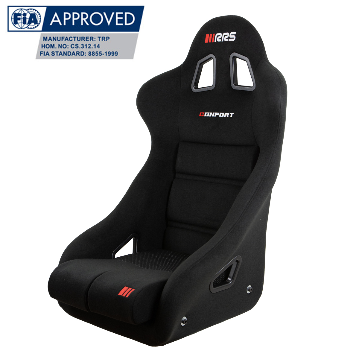 PACK FIA RRS CONFORT RACING SEAT + FIA RRS ONE HANS® 6 POINTS RED HARNESS - 2