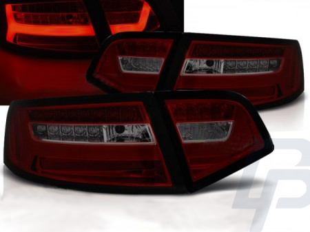 LED TAILLIGHTS AUDI A6 08-11 SEDAN RED SMOKE LED BAR SEQ