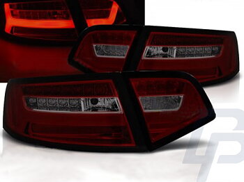 LED TAILLIGHTS AUDI A6 08-11 SEDAN RED SMOKE LED BAR SEQ