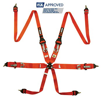 RRS FIA 3" 2" R6 HANS® 2.8KG ORANGE HARNESS