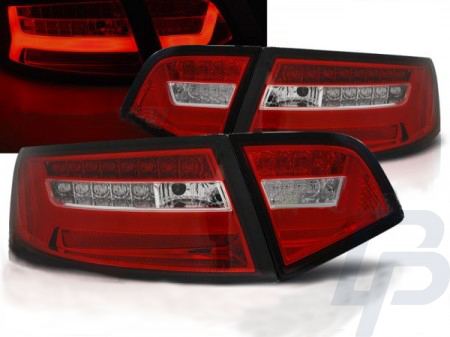 LED TAILLIGHTS AUDI A6 08-11 SEDAN RED WHITE LED BAR SEQ