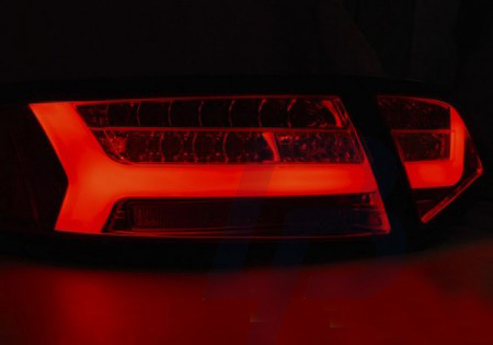 LED TAILLIGHTS AUDI A6 08-11 SEDAN RED WHITE LED BAR SEQ - 3