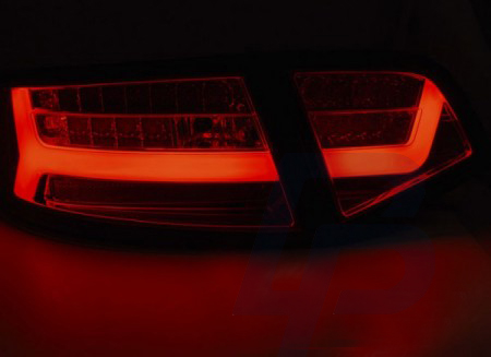 LED TAILLIGHTS AUDI A6 08-11 SEDAN RED WHITE LED BAR SEQ - 2