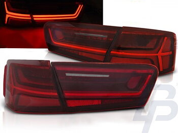 LED TAILLIGHTS AUDI A6 C7 11-14 LIMOUSINE  RED WHITE LED BAR SEQ