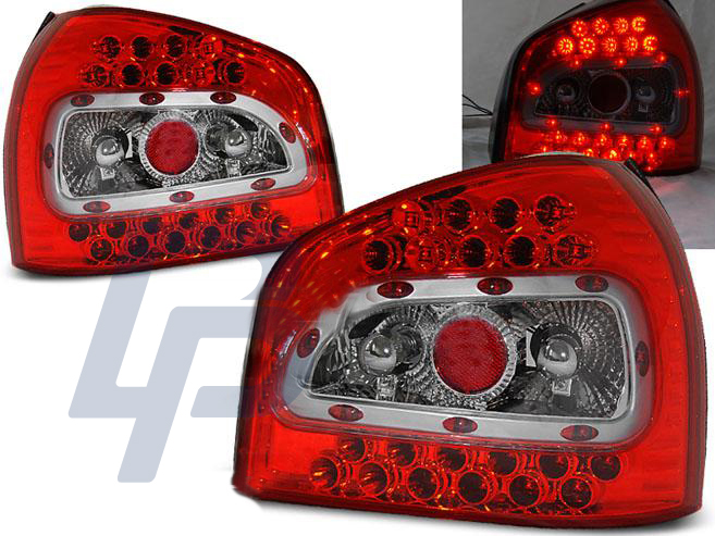 AUDI A3 08.96-08.00 RED WHITE LED TAILLIGHTS - 2