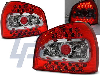 AUDI A3 08.96-08.00 RED WHITE LED TAILLIGHTS