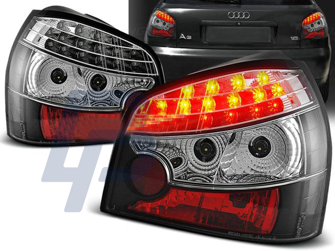 AUDI A3 08.96-08.00 BLACK LED TAILLIGHTS - 2