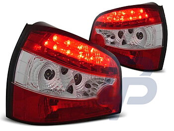 AUDI A3 09.96- 08.00 RED WHITE LED TAILLIGHTS