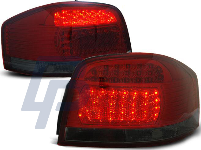 AUDI A3 05.03-08 RÖDA RÖKTONADE LED BAKLAMPOR - 2
