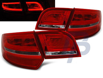 AUDI A3 8P 04-08 SPORTBACK RED WHITE LED TAILLIGHTS