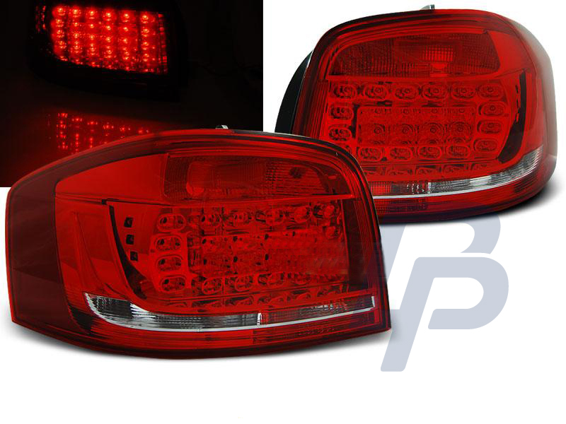 AUDI A3 08-12 RÖD/VITA LED BAKLAMPOR - 3