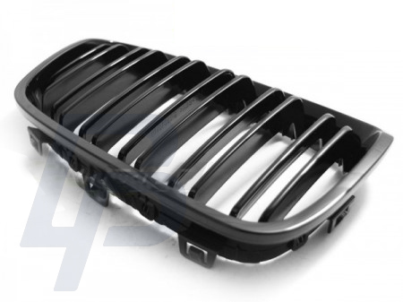 GRILLS BMW F20 F21 11-12.14 GLOSSY BLACK DOUBLE BAR M-LOOK - 3