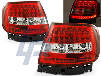 AUDI A4 11.94-09.00 RED WHITE LED TAILLIGHTS