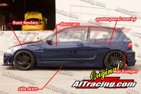 HONDA CIVIC 92-95 3D HB NX STYLE 10-PIECE WIDEBODYKIT [AIT] - 2