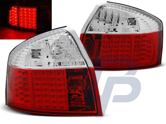 AUDI A4 10.00-10.04 RED WHITE LED TAILLIGHTS - 2