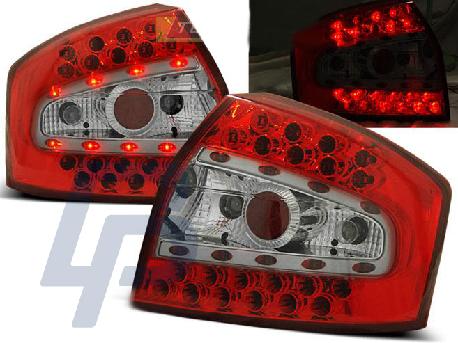 AUDI A4 8E 10.00-10.04 SEDAN RED WHITE LED TAILLIGHTS - 2