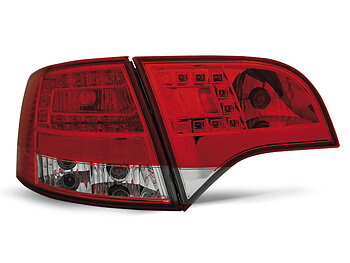 AUDI A4 B7 11.04-03.08 AVANT RED WHITE LED TAILLIGHTS