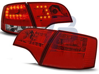 AUDI A4 B7 11.04-03.08 AVANT RED WHITE LED TAILLIGHTS