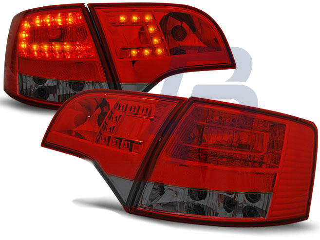 AUDI A4 B7 11.04-03.08 AVANT RÖDA RÖKTONADE LED BAKLAMPOR - 2