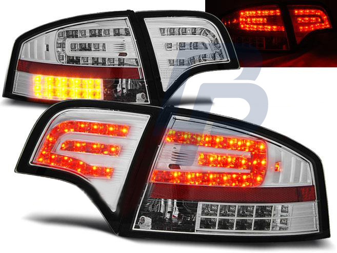 AUDI A4 B7 11.04-03.08 SEDAN CHROME LED TAILLIGHTS - 2