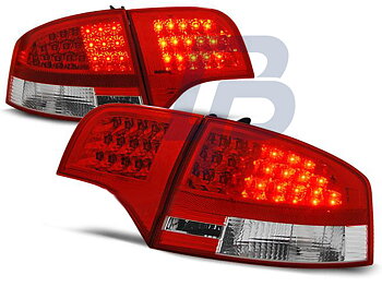 AUDI A4 B7 11.04-11.07 SEDAN RED WHITE LED TAILLIGHTS