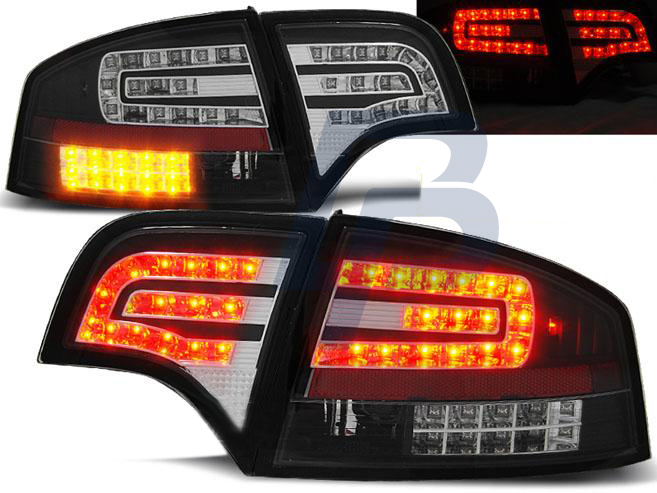 AUDI A4 B7 11.04-03.08 SEDAN BLACK LED TAILLIGHTS - 2