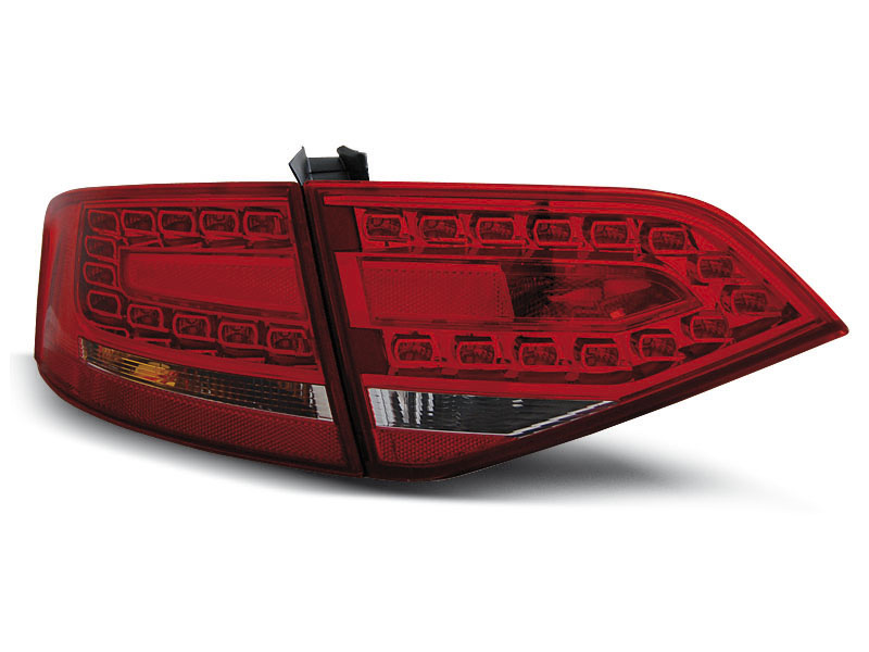 AUDI A4 B8 08-11 SEDAN RED WHITE LED TAILLIGHTS
