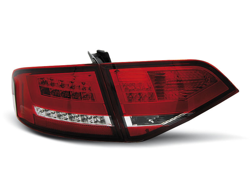 AUDI A4 B8 08-11 SEDAN RED WHITE LED TAILLIGHTS