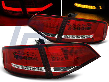 AUDI A4 B8 08-11 SEDAN RED WHITE LED TAILLIGHTS