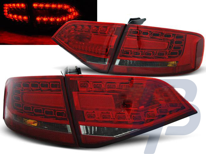 AUDI A4 B8 08-11 SEDAN RED SMOKE LED TAILLIGHTS - 2