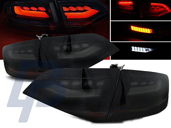 AUDI A4 B8 08-11 SEDAN SMOKE BLACK LED TAILLIGHTS