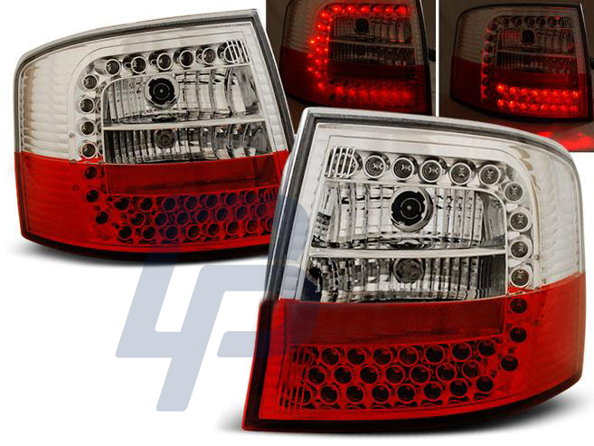 AUDI A6 05.97-05.04 AVANT RED WHITE LED TAILLIGHTS - 2
