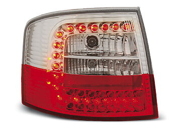 AUDI A6 05.97-05.04 AVANT RED WHITE LED TAILLIGHTS