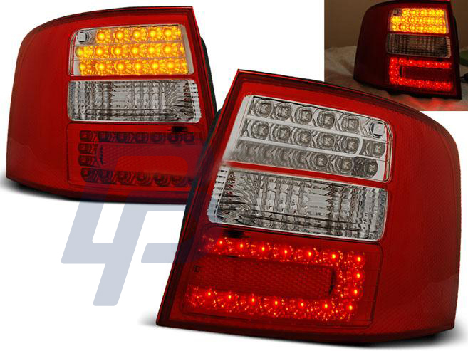 AUDI A6 05.97-05.04 AVANT RED WHITE LED TAILLIGHTS - 2