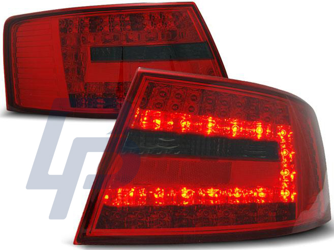 AUDI A6 C6 SEDAN 04.04-08 RED WHITE LED TAILLIGHTS