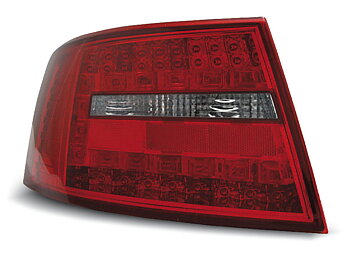 AUDI A6 C6 SEDAN 04.04-08 RED WHITE LED TAILLIGHTS