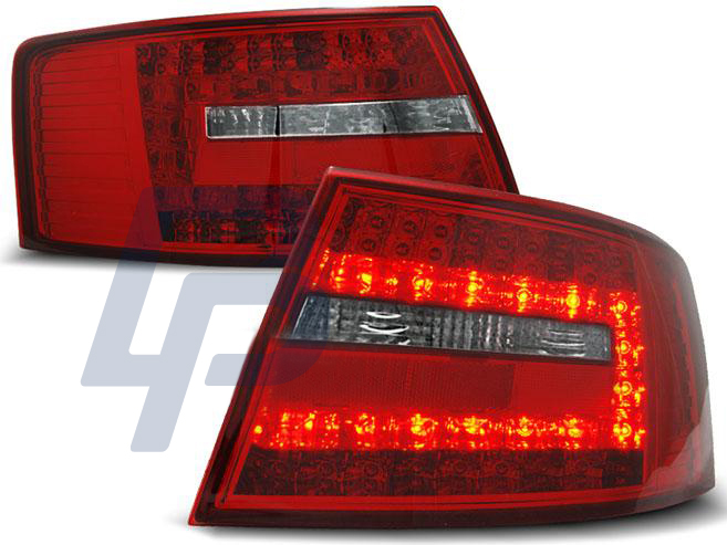 AUDI A6 C6 SEDAN 04.04-08 RED WHITE LED TAILLIGHTS - 3