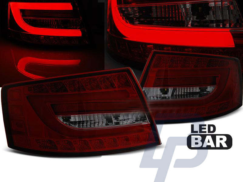 AUDI A6 C6 SEDAN 04.04-08 RED SMOKE LED TAILLIGHTS 6PIN - 6