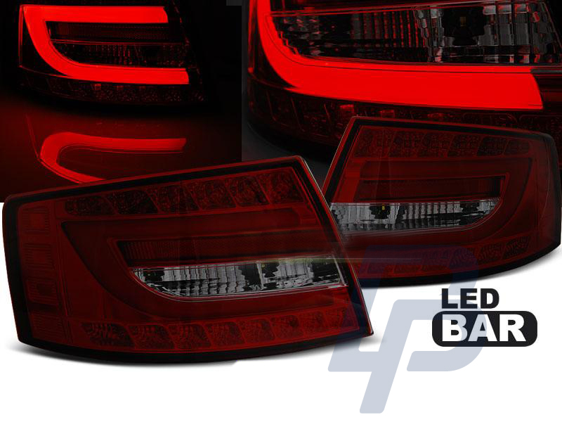 AUDI A6 C6 SEDAN 04.04-08 RED SMOKE LED TAILLIGHTS 7PIN - 6
