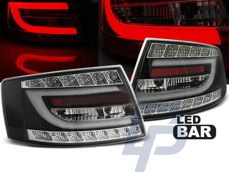 AUDI A6 C6 SEDAN 04.04-08 CHROME LED TAILLIGHTS 6PIN - 2