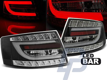 AUDI A6 C6 SEDAN 04.04-08 CHROME LED TAILLIGHTS 6PIN